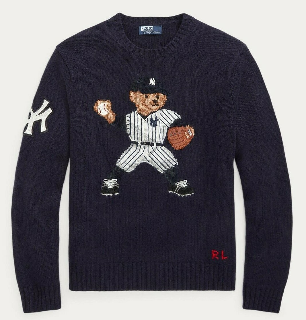 RL BEAR PITCHER SWEATER NAVY