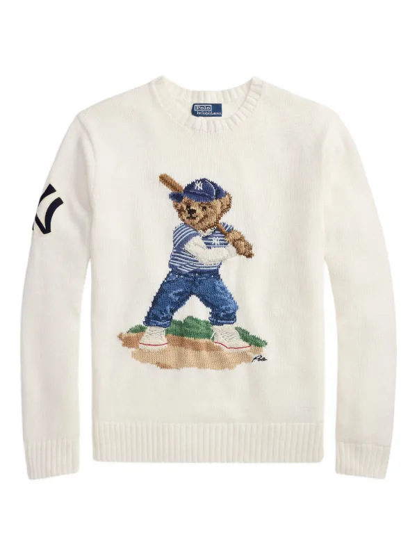 RL BEAR BATTER SWEATER CREAM
