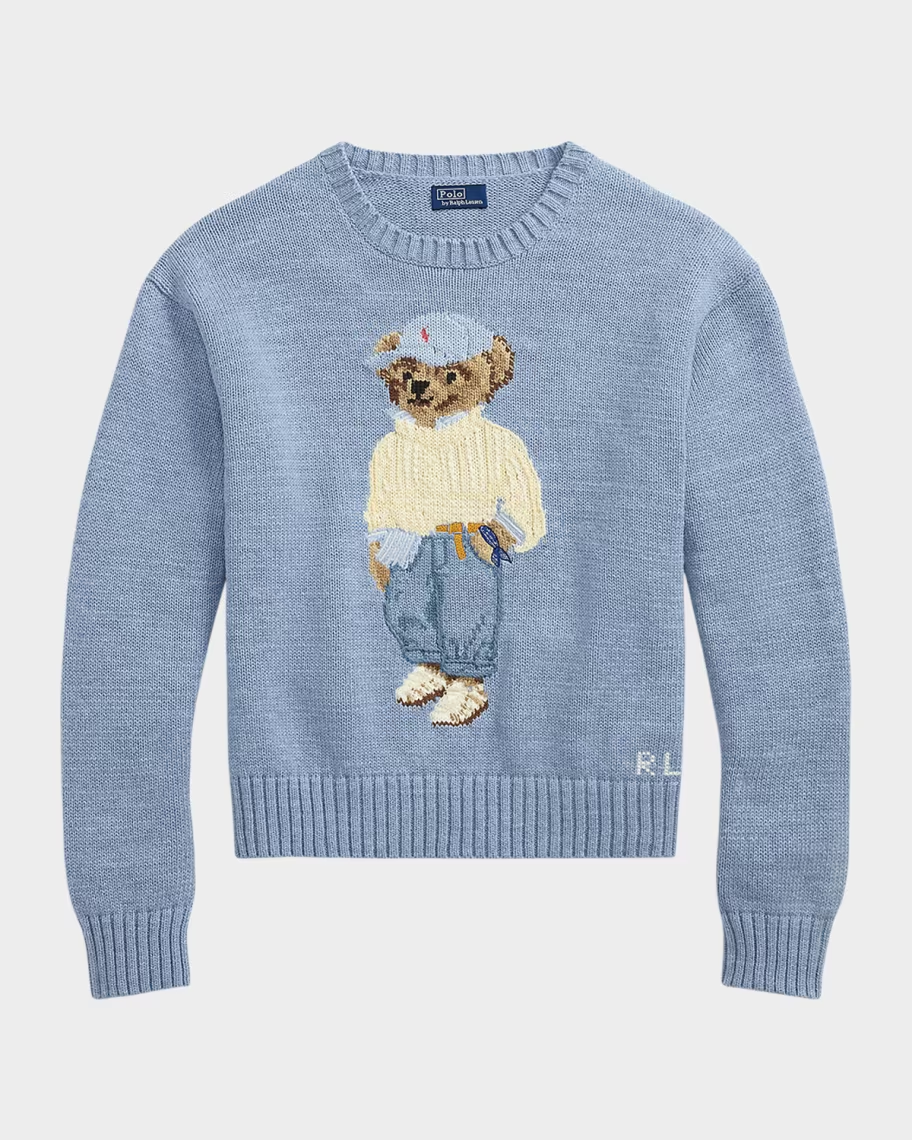 RL BEAR GOLF SWEATER SKY BLUE