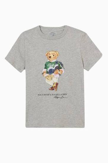 Blusa Kids Urso Rugby Cinza Mescla